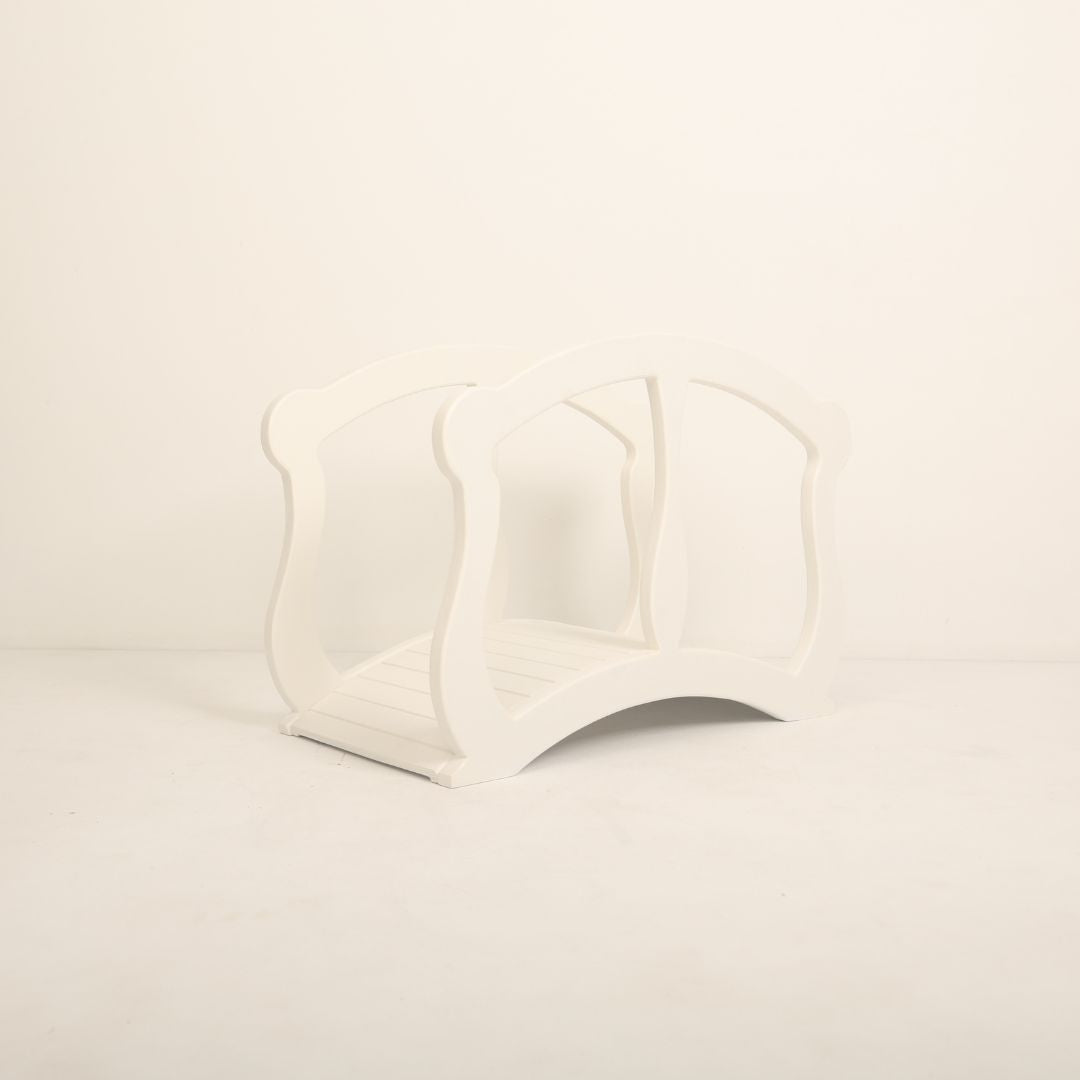 Wooden bridge baby prop designed for baby photoshoots, ideal for creating charming and whimsical bridge-themed setups.