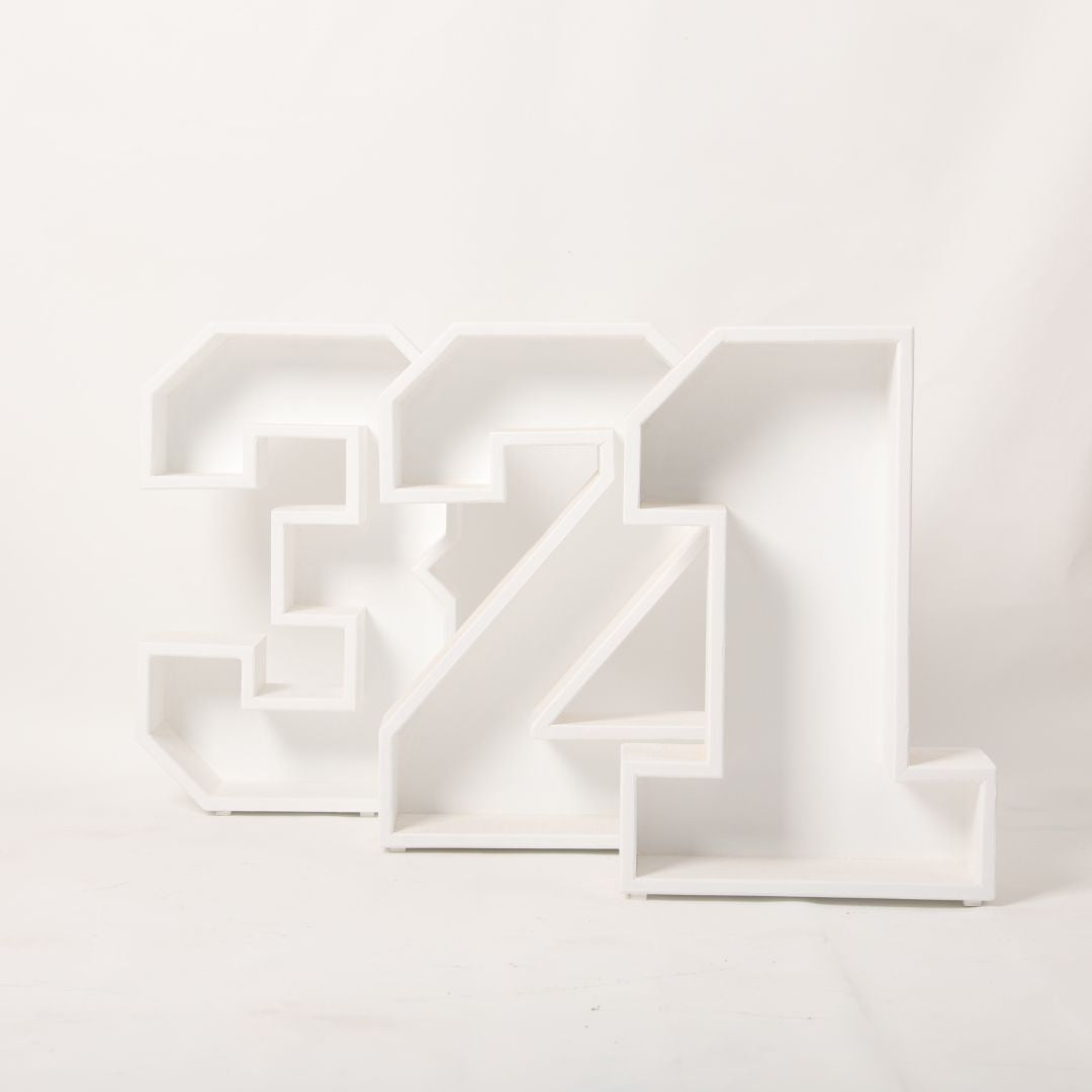 Set of three milestone props with numbers '1', '2', and '3', perfect for baby and toddler birthday photoshoots.