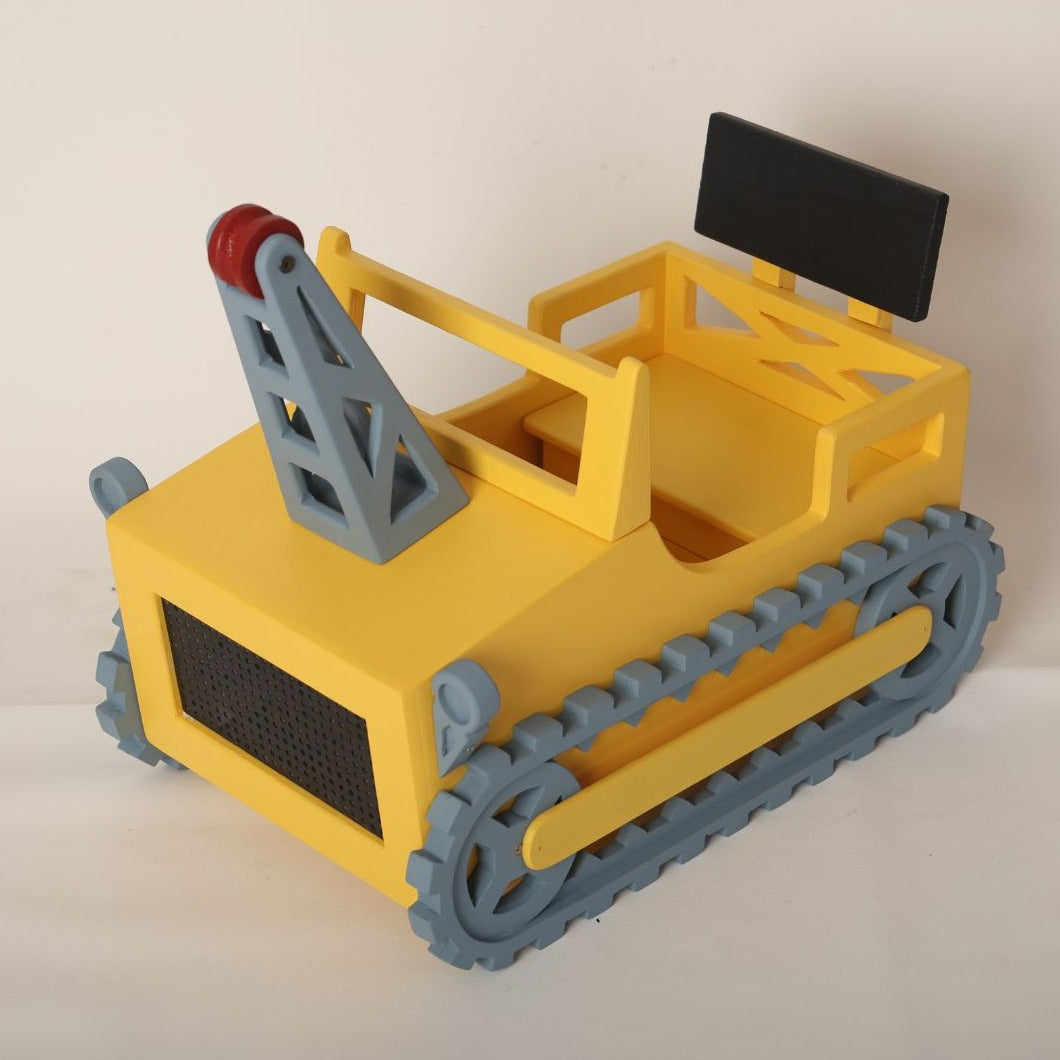 construction-themed crane baby prop, capturing tender moments of innocence and joy.