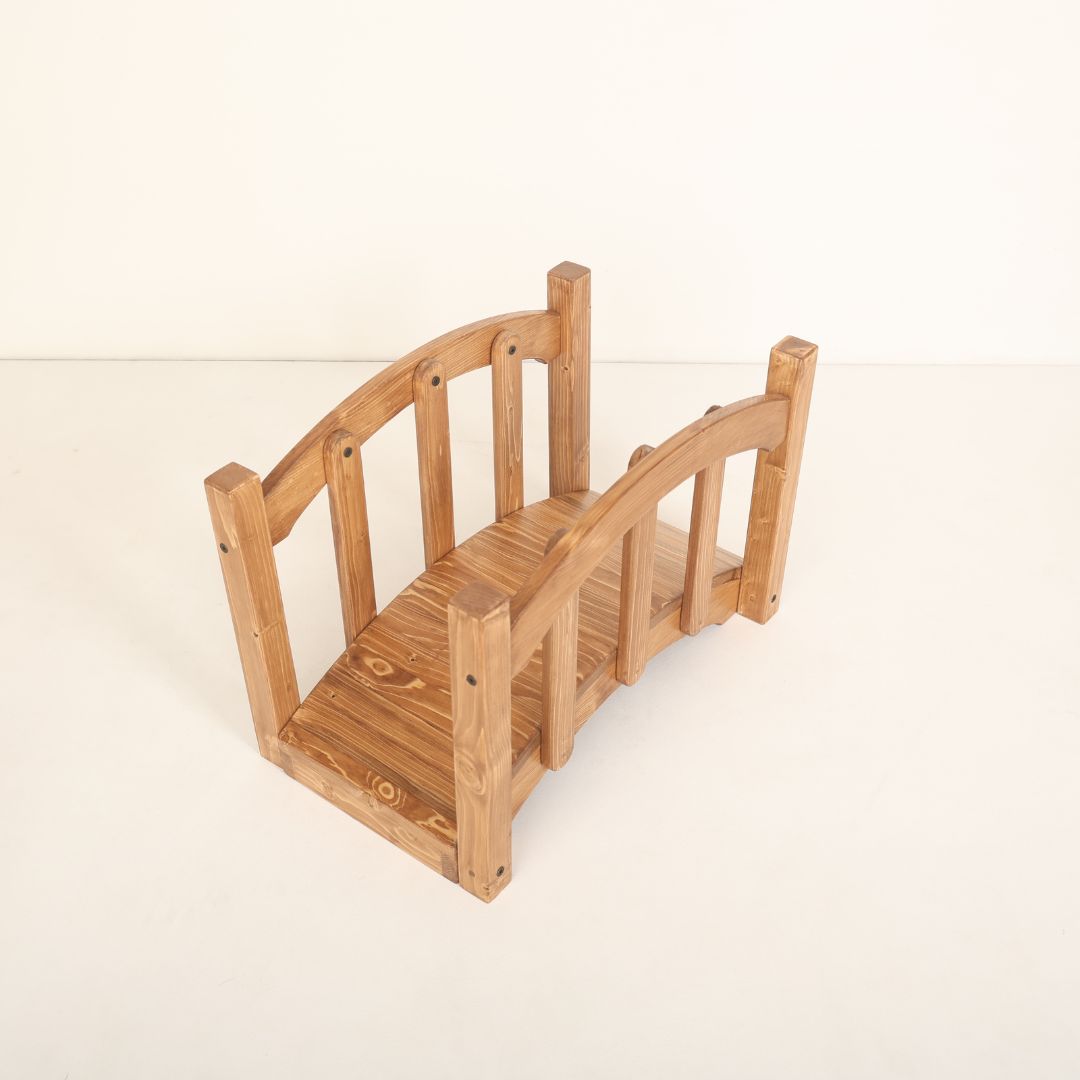 Wooden bridge baby prop for themed photoshoots - rustic and adorable outdoor shoots prop.