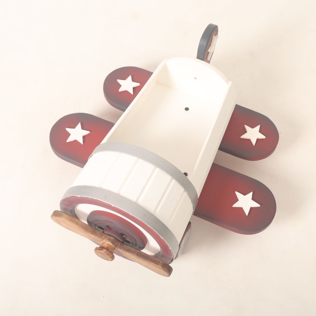 Aeroplane baby photoshoot prop for aviation-themed newborn photography, featuring a playful design ideal for creative baby photoshoots.