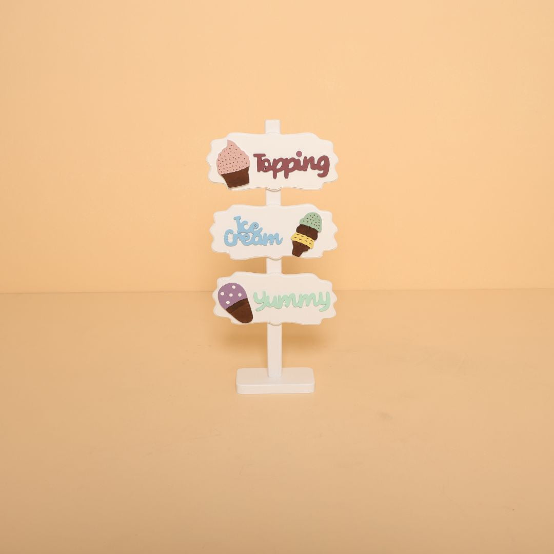 Cute ice cream signage prop for baby photography sessions – perfect for themed shoots and decor