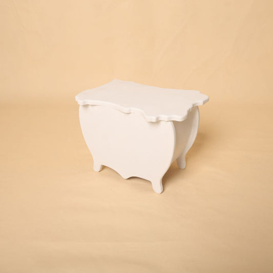 Wooden side table baby prop for baby photoshoot setups, available at prop shop for professional photographers