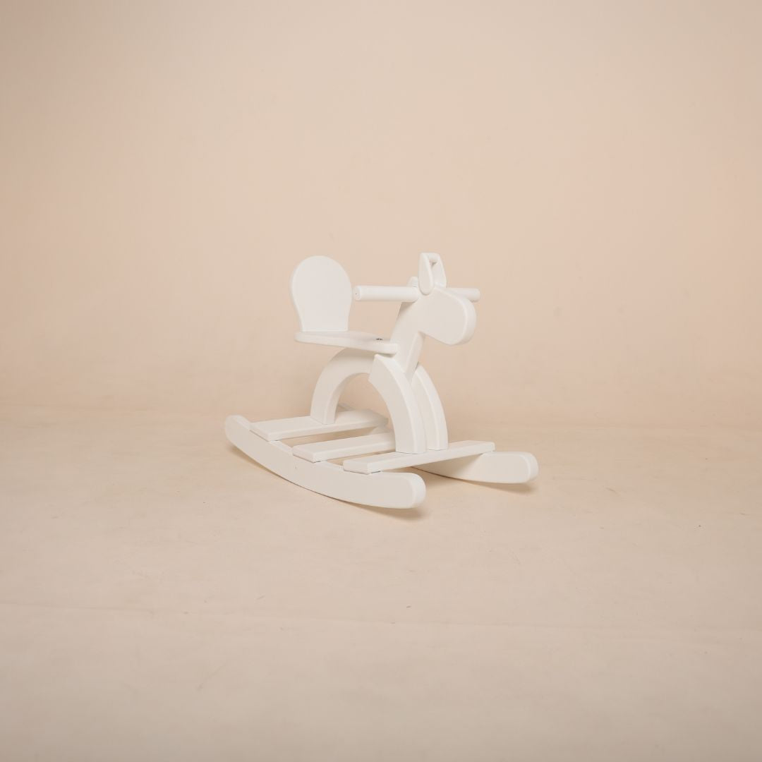 Wooden rocking horse prop for sitter and toddler baby photoshoot setup