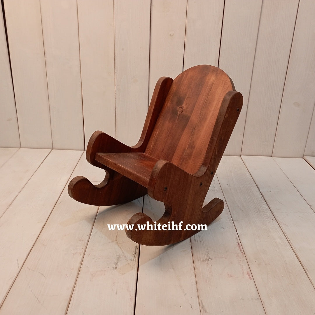 Rocking Chair Baby Prop for Newborn and Toddler Photoshoots | Vintage Wooden Rocker Prop