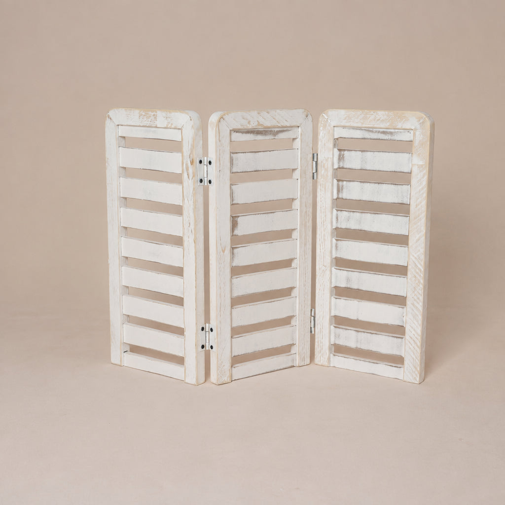 3 way folding wooden louver decor prop for photography studio