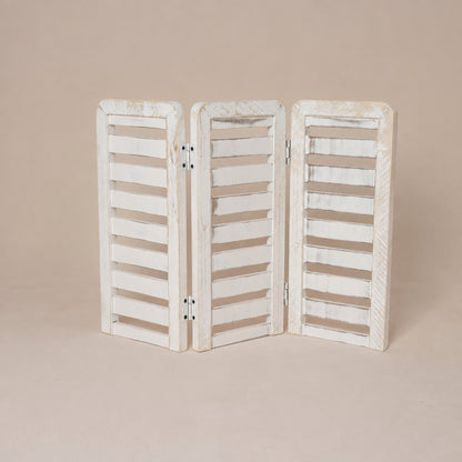 3 way folding wooden louver decor prop for photography studio