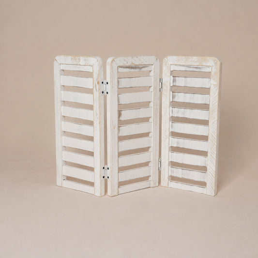 3 way folding wooden louver decor prop for photography studio