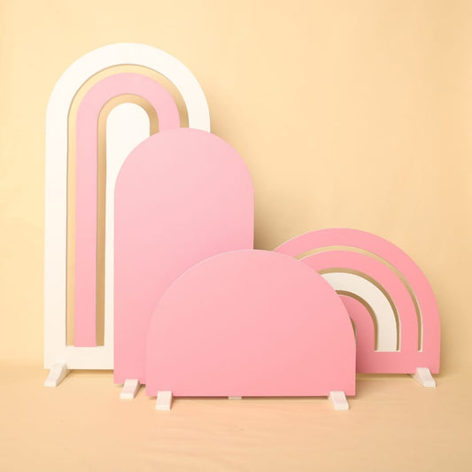 Rainbow Arch & Arch Panel Baby Photoshoot Prop Set – Includes 2 Rainbow Arch Panels and 2 Arch Panels, perfect for newborn and toddler photography backdrops. Stylish and versatile props for professional baby photoshoots.