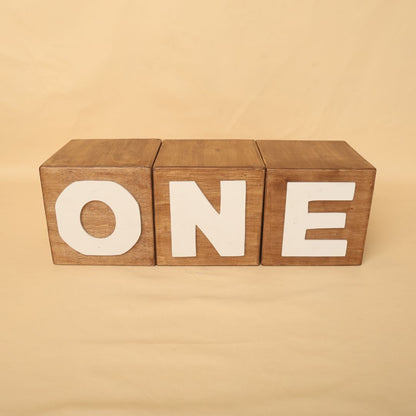 Box baby prop set with One and Two milestone numbers for baby photoshoots – perfect for first and second birthday photography setups