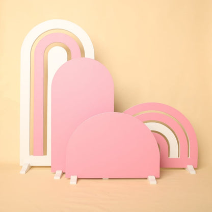 Rainbow Arch & Arch Panel Baby Photoshoot Prop Set – Includes 2 Rainbow Arch Panels and 2 Arch Panels, perfect for newborn and toddler photography backdrops. Stylish and versatile props for professional baby photoshoots.