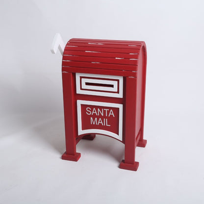 Red Santa mailbox prop for baby photoshoots, perfect for festive and Christmas-themed photography setups.