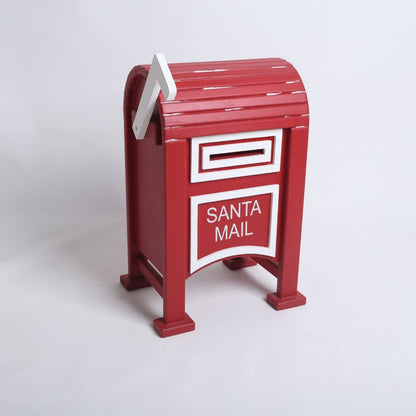Red Santa mailbox prop for baby photoshoots, perfect for festive and Christmas-themed photography setups.