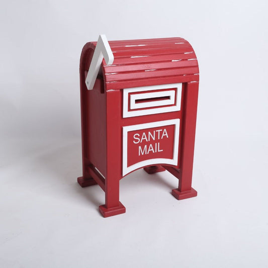 Red Santa mailbox prop for baby photoshoots, perfect for festive and Christmas-themed photography setups.