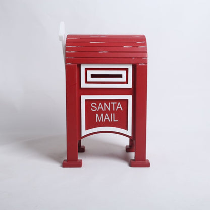 Red Santa mailbox prop for baby photoshoots, perfect for festive and Christmas-themed photography setups.