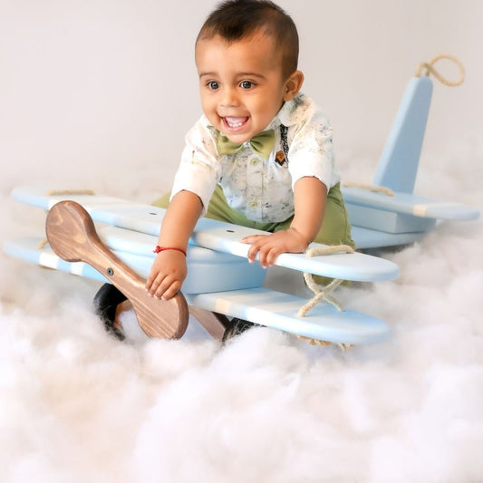 This is plane theme baby photoshoot for sale.