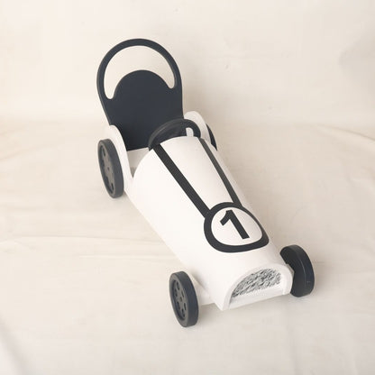 This is a racing car baby prop for baby photoshoot.