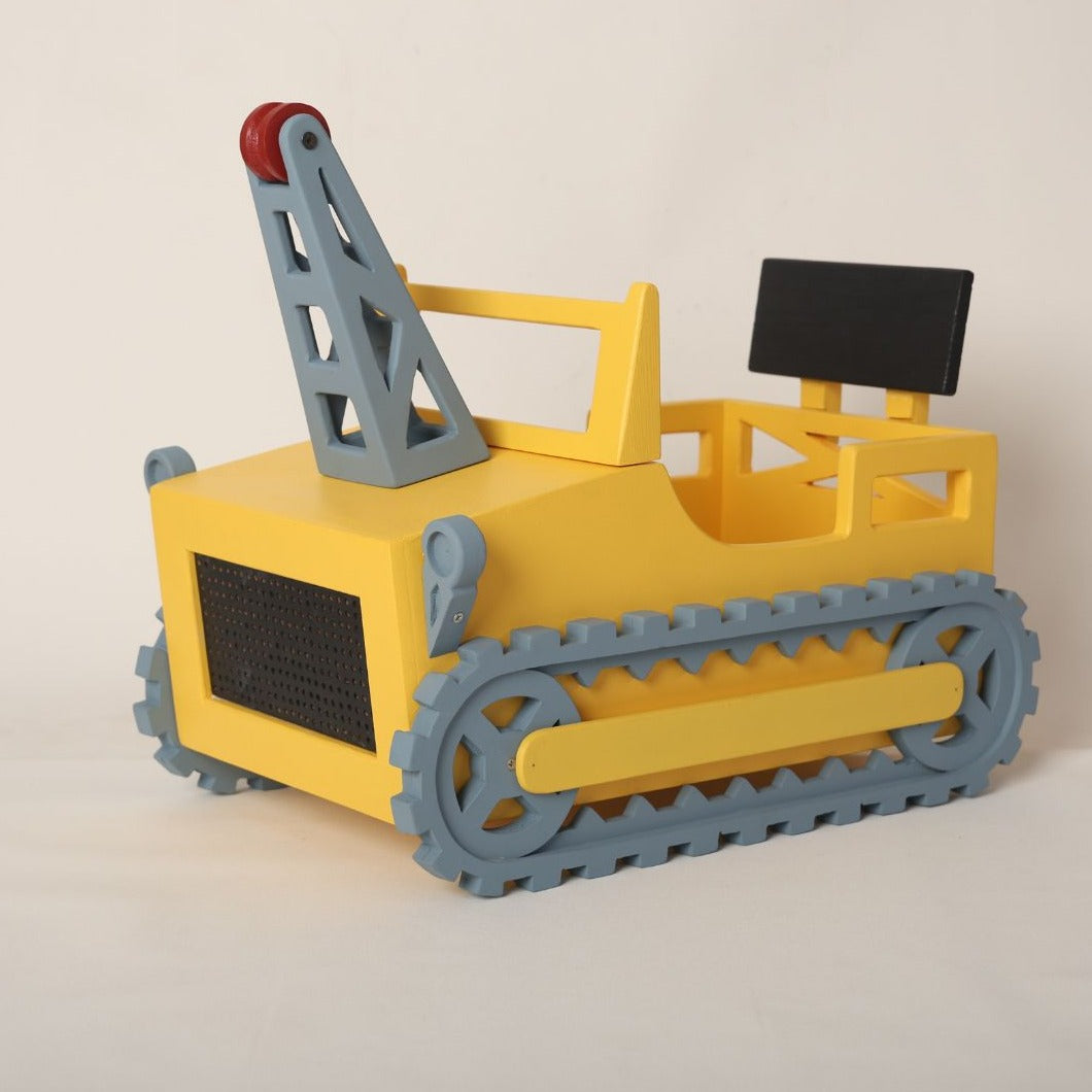 construction-themed crane baby prop, capturing tender moments of innocence and joy.