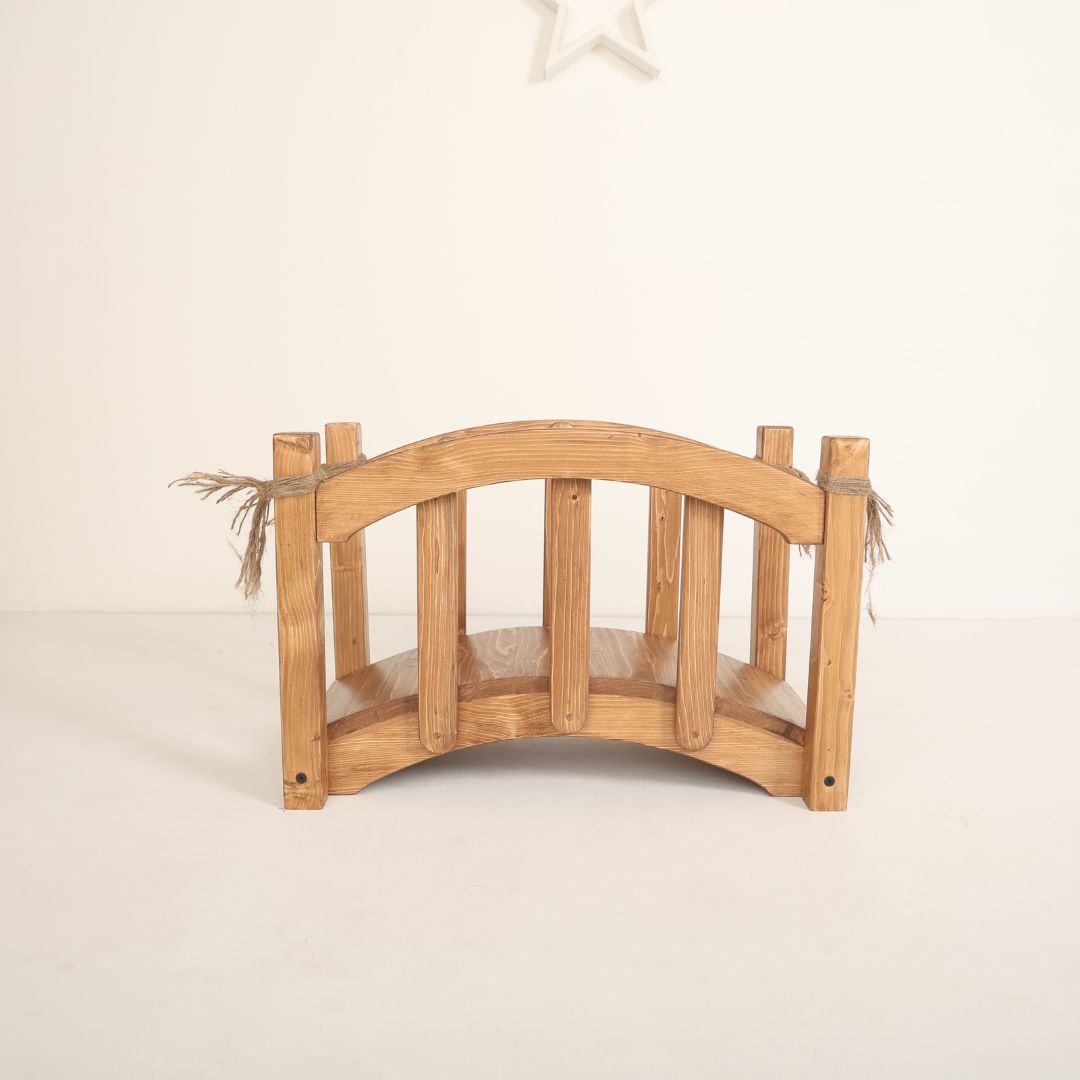 Wooden bridge baby prop for themed photoshoots - rustic and adorable outdoor shoots prop.