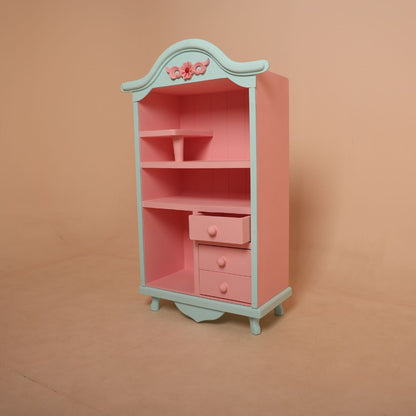 Wooden almirah baby photoshoot prop designed for newborn photography studio setups