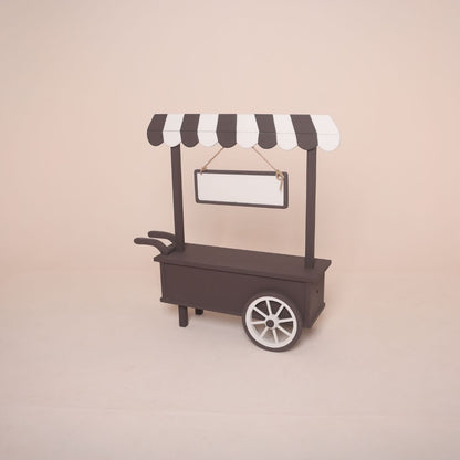 Multipurpose baby photoshoot cart prop for fruit, vegetable, candy, milk, or lemonade theme setups – versatile photography prop for newborn and toddler sessions