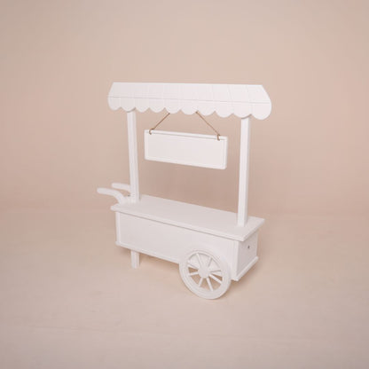 Multipurpose baby photoshoot cart prop for fruit, vegetable, candy, milk, or lemonade theme setups – versatile photography prop for newborn and toddler sessions