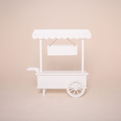Multipurpose baby photoshoot cart prop for fruit, vegetable, candy, milk, or lemonade theme setups – versatile photography prop for newborn and toddler sessions
