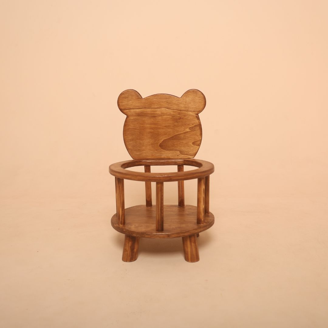 Bear crib baby prop for newborn and sitter photoshoots, cute wooden photography prop for baby photographers