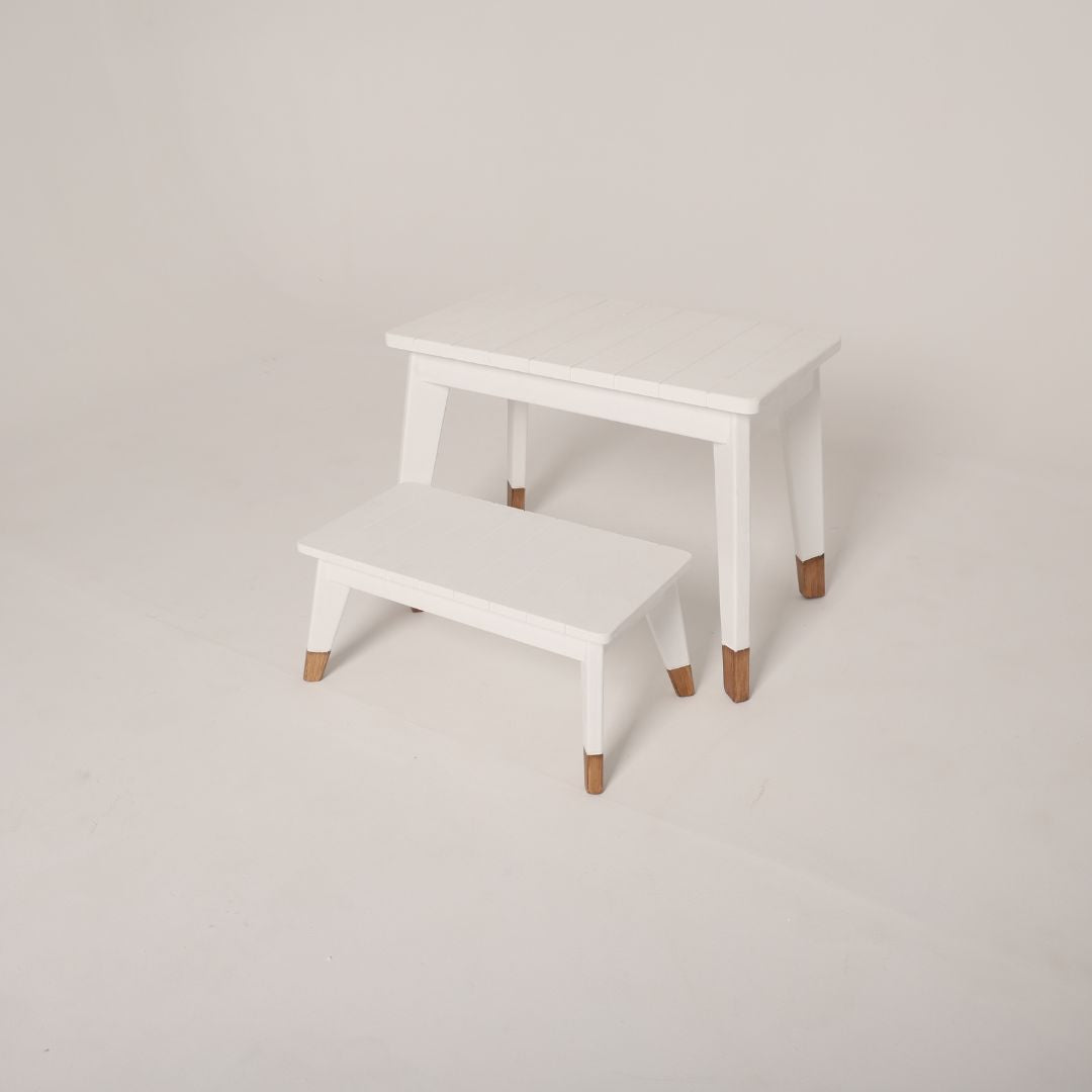 Mini bench and table prop for baby photography, ideal for studio setups and family theme shoots