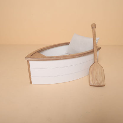 Boat baby photoshoot prop – handcrafted nautical photography prop for newborns, sitters, and toddlers.