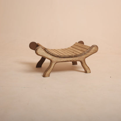 Rustic brown bench prop for baby photoshoot photography