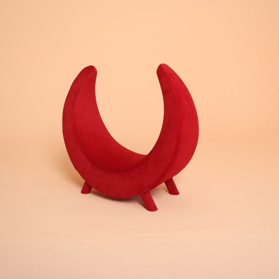 Moon shaped sofa prop for baby photography posing and studio styling