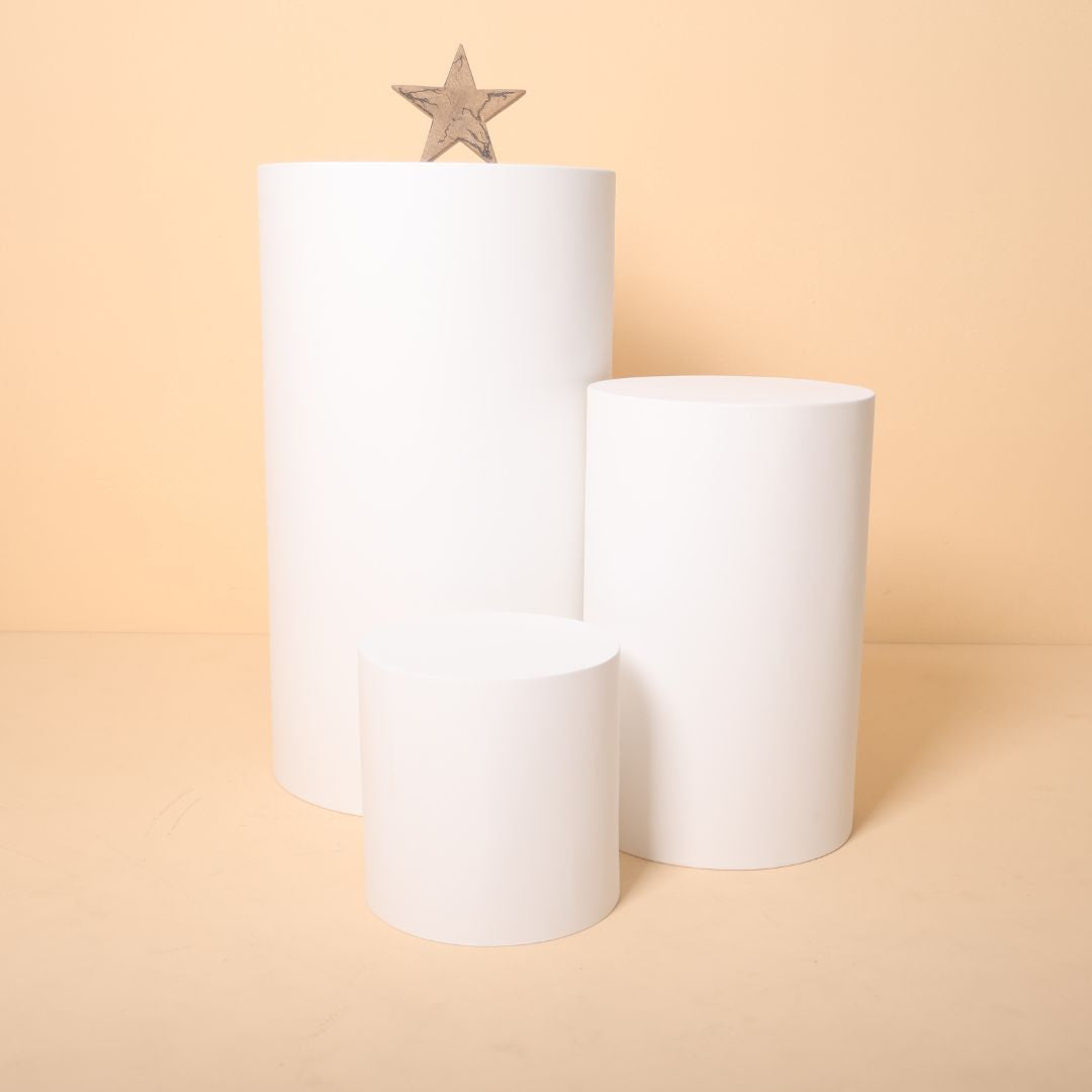 Cylinder shape posing prop for maternity and fashion photoshoots, modern studio accessory