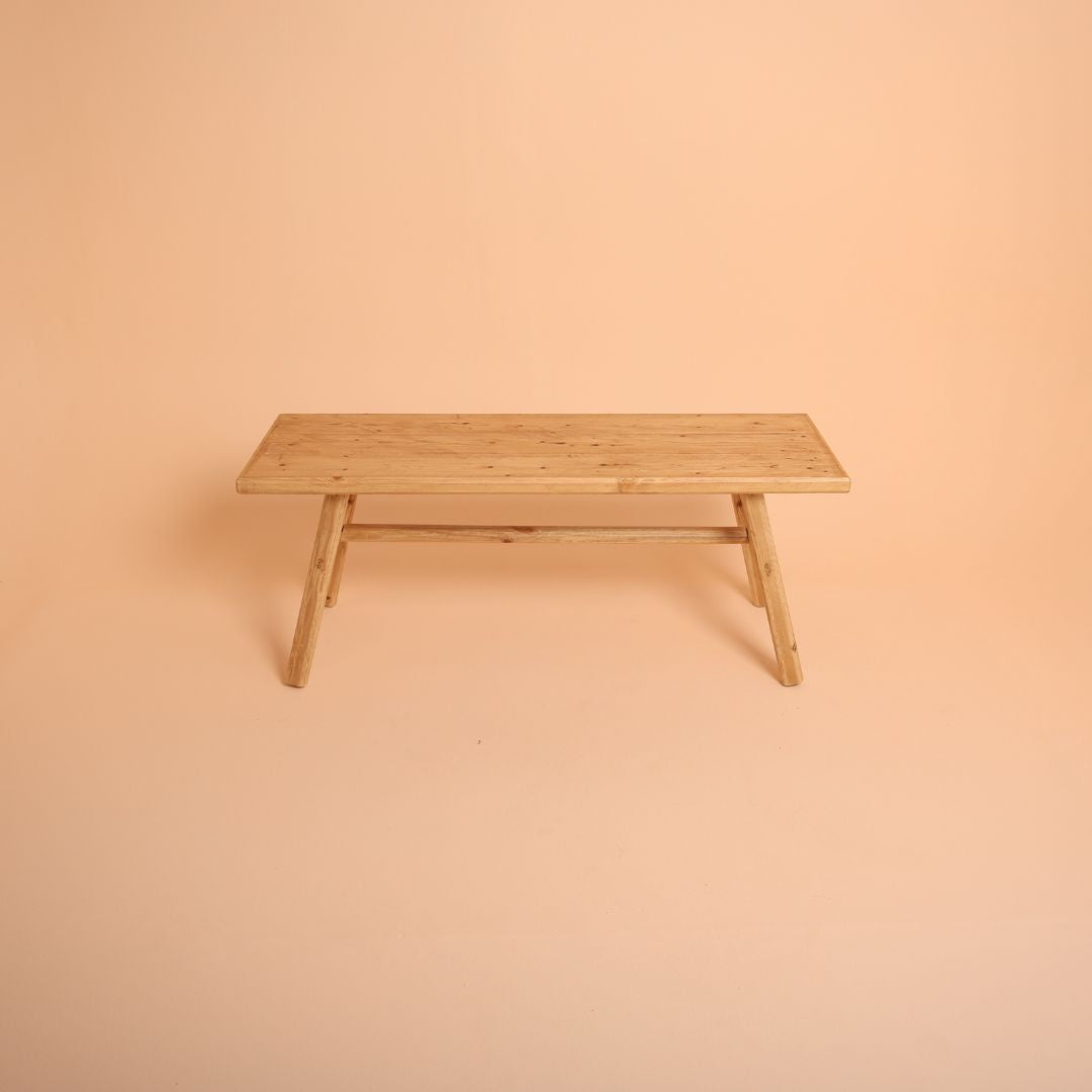 Dark wood luxury bench prop ideal for high-end Christmas shoots, fashion photography, maternity portraits, and family photoshoots.