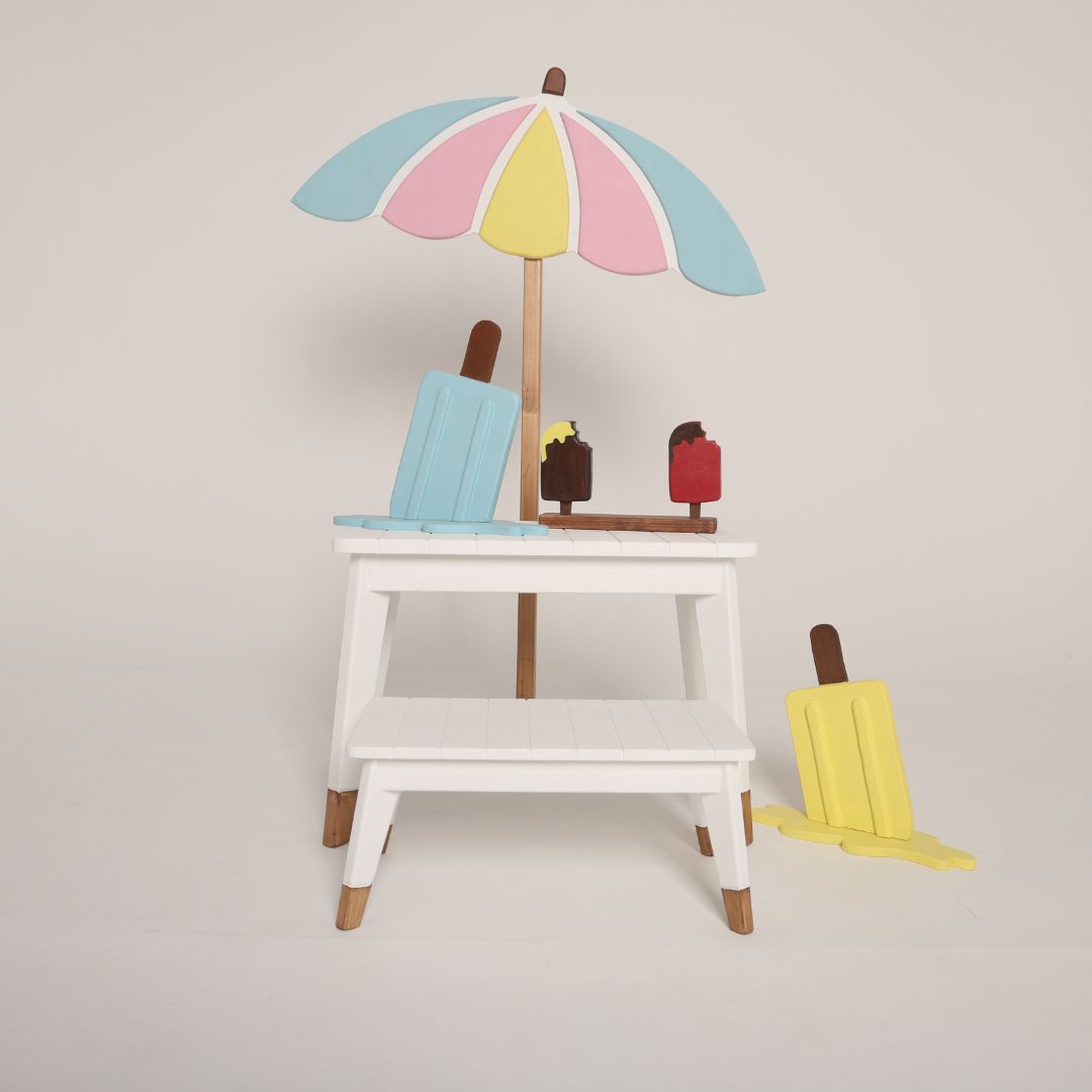 Colorful ice cream and candy themed prop for baby photoshoots, perfect for sweet and playful photography setups