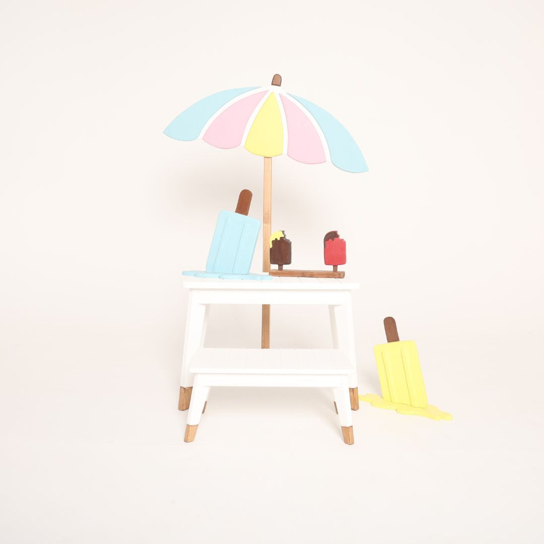 Colorful ice cream and candy themed prop for baby photoshoots, perfect for sweet and playful photography setups