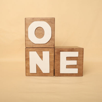 Box baby prop set with One and Two milestone numbers for baby photoshoots – perfect for first and second birthday photography setups