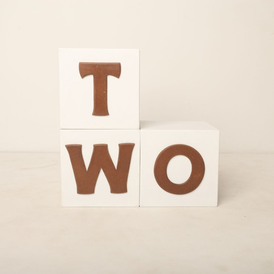 Box baby prop set with One and Two milestone numbers for baby photoshoots – perfect for first and second birthday photography setups