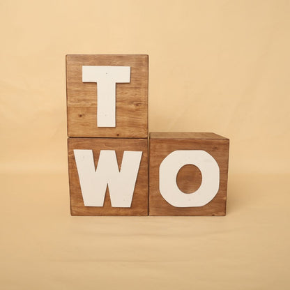 Box baby prop set with One and Two milestone numbers for baby photoshoots – perfect for first and second birthday photography setups