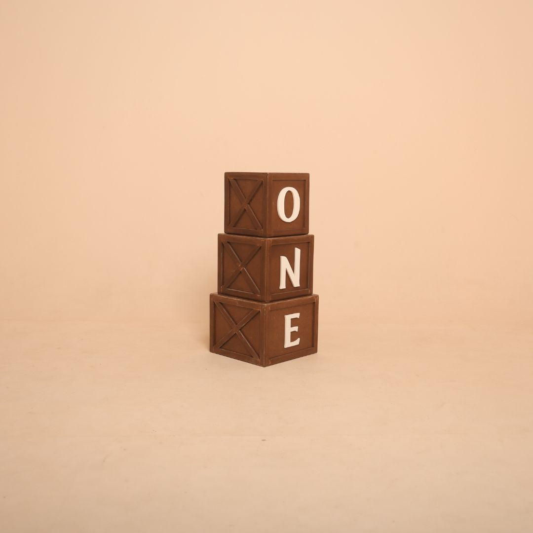 Milestone one and two boxes baby photoshoot prop, wooden number blocks for first and second birthday photography setups