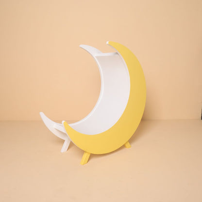 Moon baby prop for baby photoshoot – whimsical crescent moon photography prop for newborns and toddlers.
