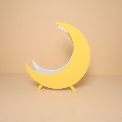 Moon baby prop for baby photoshoot – whimsical crescent moon photography prop for newborns and toddlers.
