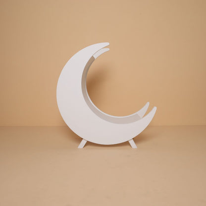 Moon baby prop for baby photoshoot – whimsical crescent moon photography prop for newborns and toddlers.