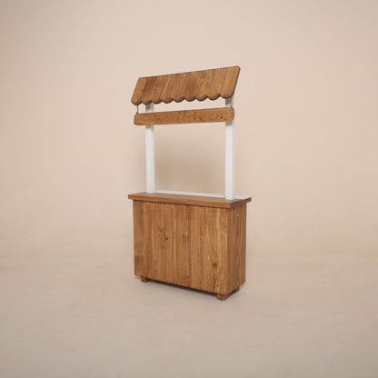 Multi-theme baby photoshoot prop cart for photographers – versatile wooden booth setup