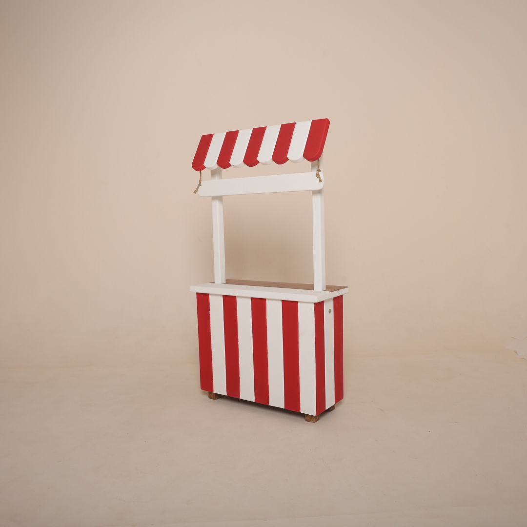 Handmade wooden cart prop for baby photoshoots – milk, lemon, and ice cream booth themes