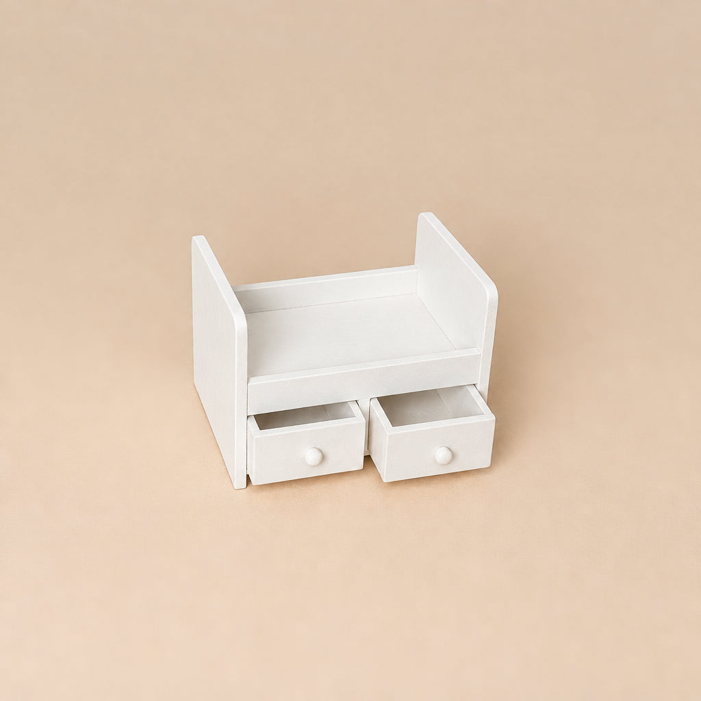 Newborn baby photoshoot bed with drawers wooden photography prop