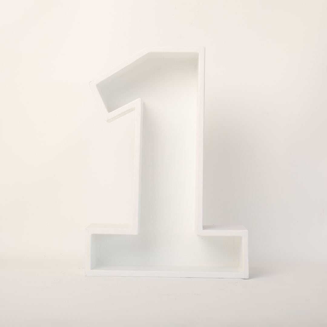 Adorable and sturdy Number 1 Prop designed for first birthday photoshoots, ideal for creating memorable milestone images.