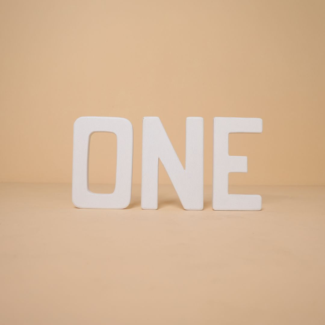 “O N E” wooden milestone prop for 1st birthday baby photoshoot setup – pre-birthday decoration