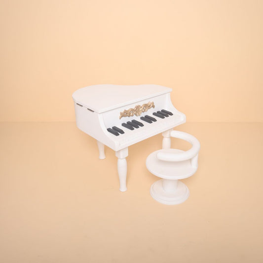 Wooden piano baby photoshoot prop for newborn and sitter photography sessions