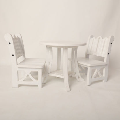 Picnic party table and chair prop for toddlers, perfect for tea party and outdoor photoshoot themes.